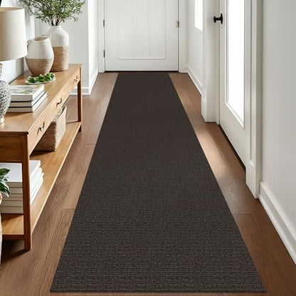 Washable Runner Rug, Non Slip Kitchen Runner, 2x8 Ft, Taupe/Coffee | Washable Braided Runner Carpet, Non Slip Rubber Dot Backed, For Hallway, Kitchen, Entryway, Bedroom, Laundry Room, Foyer - color: Taupe/Coffee, size: 2' x 8' (Rectangular)