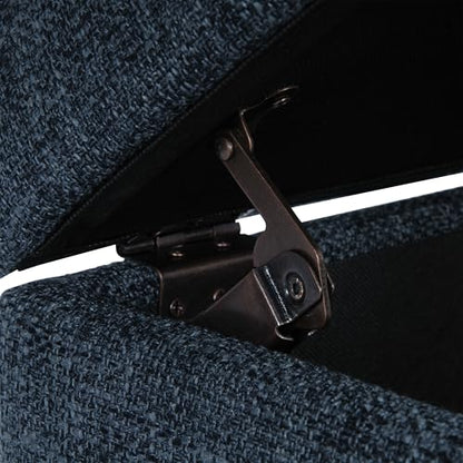 HomePop 18" Square Tufted Storage Ottoman - Dusty Navy - color: Dusty Navy