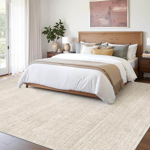 Art&Tuft Washable Rugs 9x12, Low Pile Area Rugs 9x12 Living Room - Non Slip and Stain Resistant Soft Thin Rug for Bedroom, Dining Room, Kitchen, Office, Beige - color: Stripe-beige, size: 9' X 12'