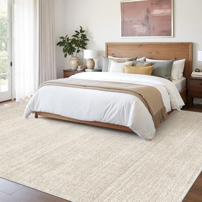 Art&Tuft Washable Rugs 9x12, Low Pile Area Rugs 9x12 Living Room - Non Slip and Stain Resistant Soft Thin Rug for Bedroom, Dining Room, Kitchen, Office, Beige - color: Stripe-beige, size: 9' X 12'