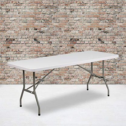 Flash Furniture 6-Foot Granite White Plastic Folding Table - color: Granite White, size: 6 feet