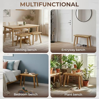ARROWSTONE Solid Wood Bench for Entryway, Make Up Bench, Bed Bench, Dining, Plant Stand - Wooden Bench Indoor (26 inches) - size: 26 inches