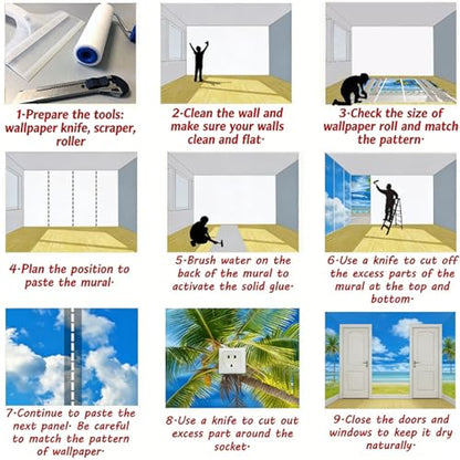 Custom Size Wall Murals Country Farm Landscape Oil Painting Barn Meadow Cows Sheep Pasture Farmhouse Style SelfAdhesive Wall Fabric Removable Large Wallpaper for Living Room