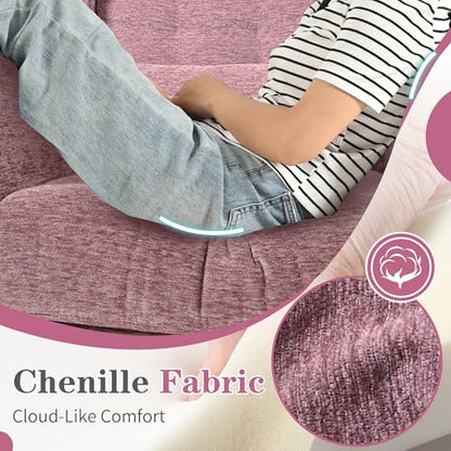 Accent Chair Set of 2, Upholstered Armchair with Pillow, Fabric Single Sofa Chair with Lounge Seat and Wood Legs Accent Chair for Living Room Small Spaces (Purple, Set of 2) - color: Purple, size: Set of 2