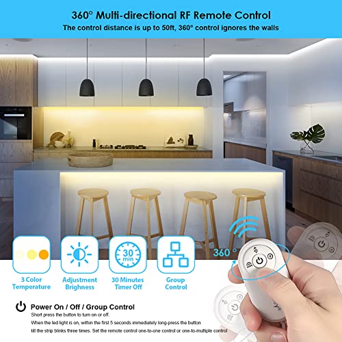 White LED Strip Lights, 100ft Dimmable Bright 24V Led Tape Light with Remote and App Control, 2700K-6500K White 1800 LEDs Lights for Bedroom, Kitchen, Ceiling (2 Rolls of 50ft) - style: 2 Rolls of 50ft