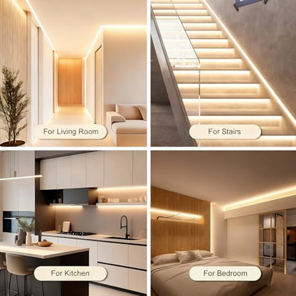 ZSLAIFU 2Pack Battery Powered LED Strip Lights, 3.28FT COB LED Light Strip, Warm LED Strip Light for Under Cabinet, Closet, Shelves, Bedroom, DIY Lighting Battery LED Strip Lights - size: 3.3FT x2