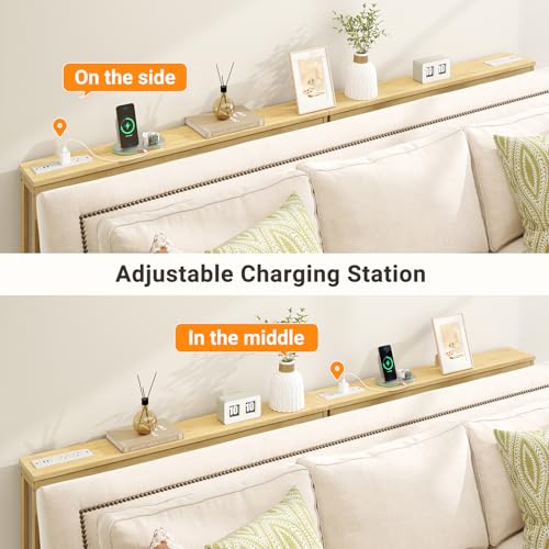 ELYKEN 2 Pack Bamboo Console Table, 5.9'' Narrow Sofa Table Behind Couch | Slim Skinny Hallway Table with Charging Station for Entryway, Living Room, Foyer, Entrance, 5.9 x 39.4 x 31.5in, Natural - color: Natural, size: 5.9"D x 78.8"W x 31.5"H