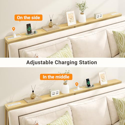ELYKEN 2 Pack Bamboo Console Table, 5.9'' Narrow Sofa Table Behind Couch | Slim Skinny Hallway Table with Charging Station for Entryway, Living Room, Foyer, Entrance, 5.9 x 39.4 x 31.5in, Natural - color: Natural, size: 5.9"D x 78.8"W x 31.5"H