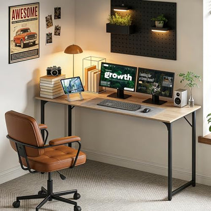 BestOffice Computer Desk,Home Office Desk, Modern Simple Style for Home Office Study Writing (Nature, 55 Inch) - color: Nature, size: 55 Inch