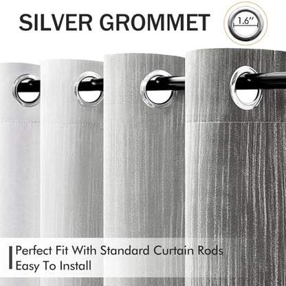 MIULEE Grey and Greyish White Ombre Blackout Curtains 52Wx54L Set of 2 | Full Room Darkening,Thermal Insulated,54 Inch Long,Grommet Drapes for Bedroom/Living Room,Modern Window Treatments - color: Grey and Greyish White, size: 52"W x 54"L (Pack of 2)