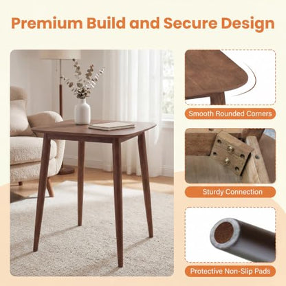 Giantex Counter Height Dining Table for 2, Solid Rubber Wood Frame