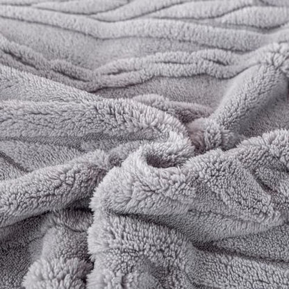YUSOKI Sherpa Fleece Twin XL Size Blanket, Light Grey, 65"x90" | 3D Stylish Design,320GSM, Non-Shedding, Lightweight for All Season Use, stays fluffy after repeated washes, Perfect Gifts - color: Light Grey, size: Twin XL (65" x 90")