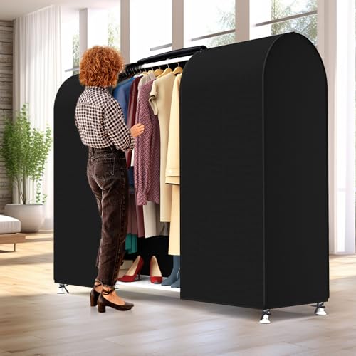 Zilink Garment Rack Cover Large Garment Bags Protector 72 in, Black | Dustproof, Breathable, 2 Durable Zippers, Clothes Rack Cover, Cothing Rack with Cover for Garment Rack (Rack Not Included) - size: 72"L x 20"W x 60"H - Black