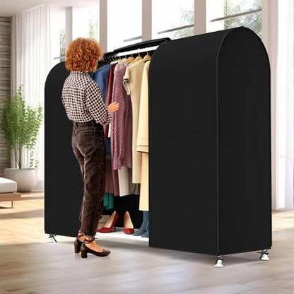 Zilink Garment Rack Cover Large Garment Bags Protector 72 in, Black | Dustproof, Breathable, 2 Durable Zippers, Clothes Rack Cover, Cothing Rack with Cover for Garment Rack (Rack Not Included) - size: 72"L x 20"W x 60"H - Black