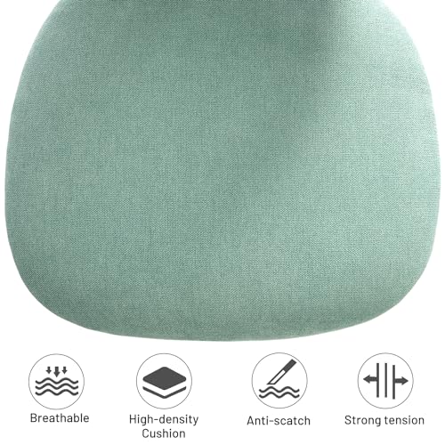 FurnitureR Armless Small Desk Chair, Ergonomic Kids Chairs Adjustable Swivel with Rolling Casters, Fabric Padded Seat & Breathable Back, Study & Homework Chair, Aqua - color: Aqua