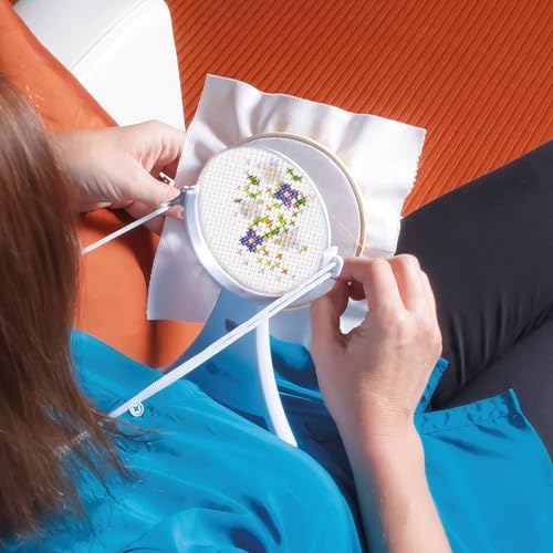 OttLite 4-Inch Hands-Free LED Magnifier, White | 1.5x Optical Acrylic Lens | 4.25x Spot Viewer | LED Illuminated | Adjustable Neck Cord
