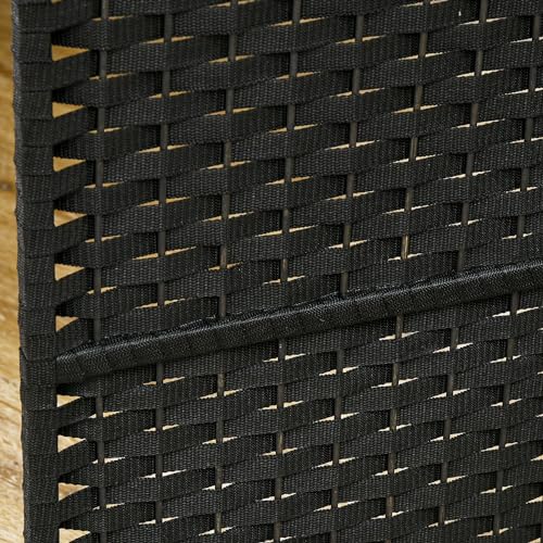 HOMCOM Room Divider 4 Panel Folding Privacy Screen 5.6' Tall Nature Wood | Freestanding Partition, Home Office, Bedroom - color: Black, size: 4 Panel