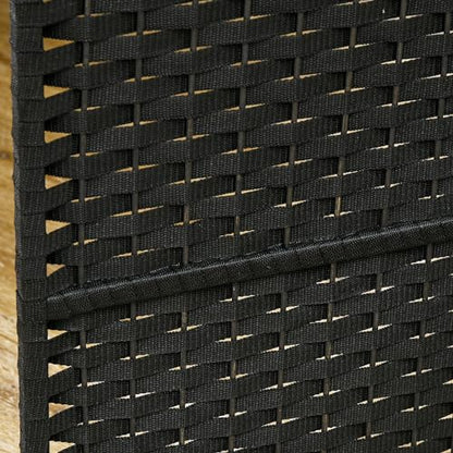 HOMCOM Room Divider 4 Panel Folding Privacy Screen 5.6' Tall Nature Wood | Freestanding Partition, Home Office, Bedroom - color: Black, size: 4 Panel