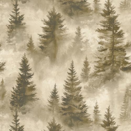17.5x393 Vintage Forest Peel and Stick Wallpaper Self Adhesive Dark Nature Toile Green Cottage Core Wallpaper for Bedroom Bathroom Renter Friendly Contact Paper for Walls Landscape Murals - size: 17.5x393 Inch