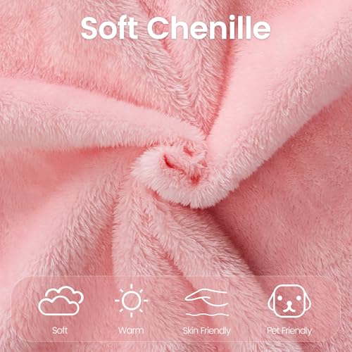 78” Convertible Sofa Bed, Full Size Sleeper Couch, Pink | Boneless Folding Loveseat, Deep Seat, Soft Chenille, 4 Pillows, No Assembly, for Guest Living Room Bedroom - color: Pink, size: 78"