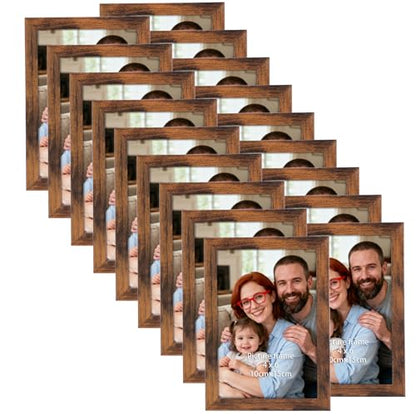 Giftgarden 4x6 Picture Frame Set of 18, Lightweight 4 by 6 Frames Bulk for Gallery Wall Photo Hanging and Tabletop Display, Rustic Brown - color: Brown*18, size: 4x6