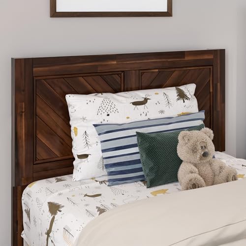 AFI, Canyon Twin Solid Wood Rustic Farmhouse Headboard, Barnwood - color: Barnwood, size: Twin