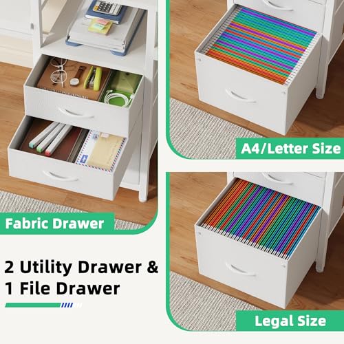 GYIIYUO 93'' Two Person Desk with Charging Station, Long Desk with 3 Drawer | Double Computer Desk with Printer Shelf, 2 Person Writing Study Table Workstation for Home Office, White - color: White