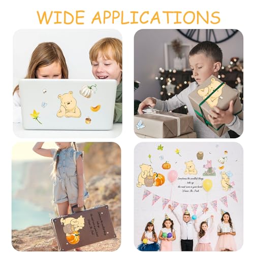 Winnie Wall Stickers for Kids, The Pooh Stickers for Children Room, Winnie Inspirational Wall Decor, The Pooh Removable Stickers for Thanksgiving Nursery Bedroom Living Room Playroom Wall Decoration - style: Winnie 02