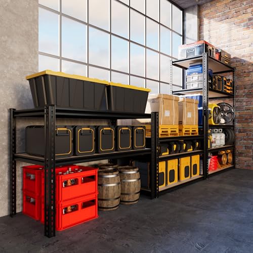 2025LBS Storage Shelves Heavy Duty 5 Tier Garage Storage Shelves | Adjustable Metal Shelving Unit Utility Rack Shelf for Warehouse,Pantry,Closet,Kitchen, 72" H x 36" W x 16" D, Black - size: 36" W x 16" D x 71.4" H