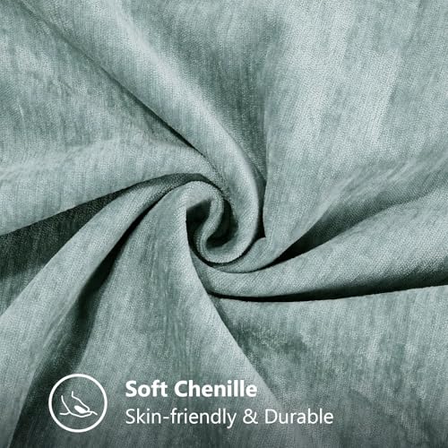 decorUhome Soft Chenille Throw Pillow Covers 26x26 Set of 2 Aqua Haze | Fall Textured Decorative Throw Pillow Cases Stitched Edge Modern Farmhouse Luxury Boho Velvet for Couch Sofa Bed Home Decor - color: Aqua Haze, size: 26" x 26" (Pack of 2)