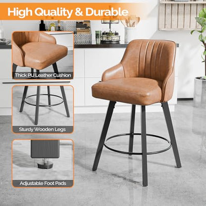 VINGLI 71 Inch Counter Height Bar Table Set with 2 Bar Stools, Wood Narrow Long Pub Table Set, Compact Bar Table for Kitchen/Dining Room/Sofa, Brown - color: Brown, size: 71"L