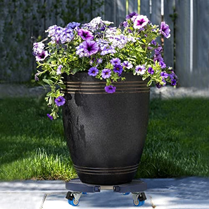 W B D WEIBIDA 2 Pack Plant Roller with Wheels Heavy Duty 440 Pounds, Size-Adjustable Rolling Planter Base with Casters, Round Dolly Cart for Potted Plant, Trash Can and Tiered Planters - color: Blue