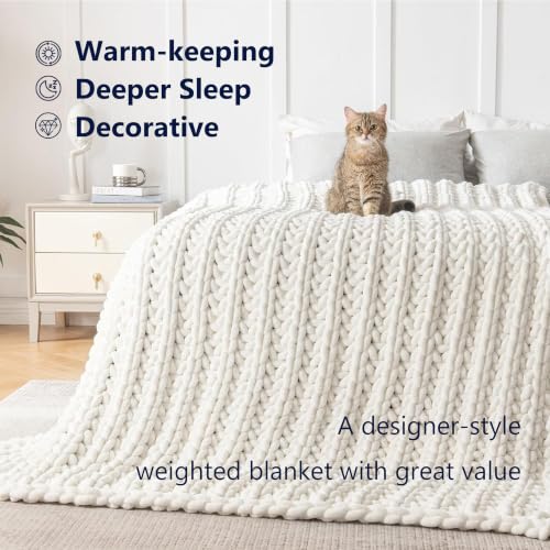 Maetoow Handmade 15 lb Soft Knitted Weighted Blanket