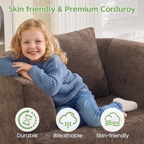HUBSON 2-in-1 Folding Sofa Bed, Chenille Convertible Single Sleeper Chair Bed, Modern Boneless Foldable Couch, High-Density Foam Lounge Chair for Living Room, Bedroom, No Assembly Required, Brown - color: Brown