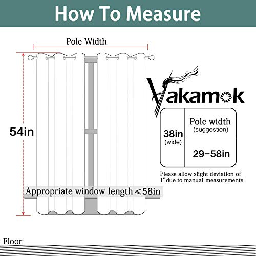 Yakamok Blackout Curtains 38x54 inch Black Thermal Drapes-Bedroom | 2 panels,room darkening,thermal insulated,noise reducing,privacy protection,grommet window treatment,living room study dining - color: Black, size: 38"W x 54"L (Pack of 2)