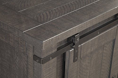 Martin Svensson Home Rustic 65" Wood Entertainment Center, Gray | Solid Pine, TV Stand, Sliding Doors, Adjustable Shelves & Cable Management, for TVs up to 70" - color: Grey