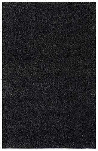 SAFAVIEH Milan Shag Collection Area Rug - 2' x 4', Dark Grey, Solid Design, Non-Shedding & Easy to Clean, Plush Thick Pile, Ideal for Foyer, Bedroom, Accent Space (SG180-8484) - color: Dark Grey, size: 2' x 4' (Rectangular)