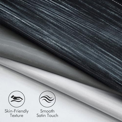 MIULEE Black and Greyish White Ombre Blackout Curtains 52Wx96L Set of 2 | Full Room Darkening,Thermal Insulated,96 Inch Long,Grommet Drapes for Bedroom/Living Room,Modern Window Treatments - color: Black and Greyish White, size: 52"W x 96"L (Pack of 2)