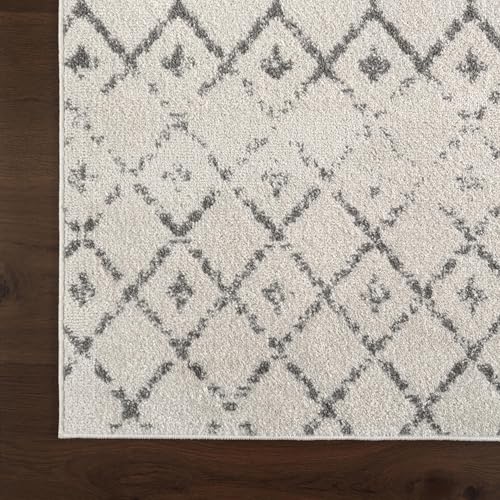 nuLOOM Blythe Grey Trellis Power Loomed Runner Rug, 2' x 8' - color: Blythe Grey, size: 2'8" x 8' (Rectangular)