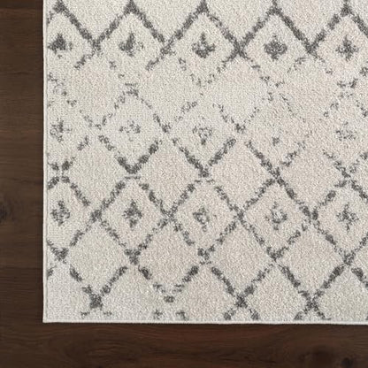 nuLOOM Blythe Grey Trellis Power Loomed Runner Rug, 2' x 8' - color: Blythe Grey, size: 2'8" x 8' (Rectangular)