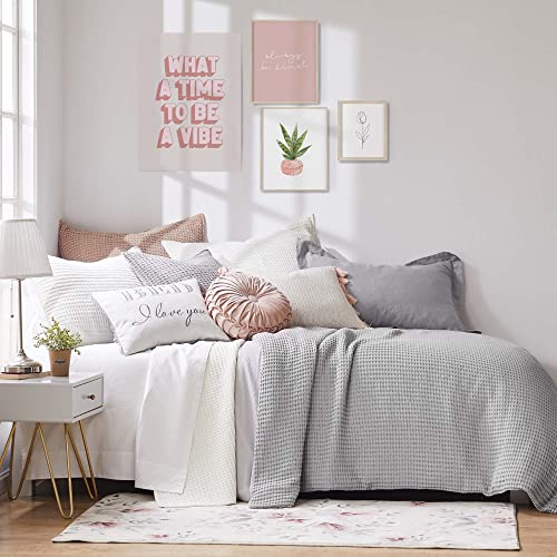 Levtex Home - Mills Waffle - Twin Quilt Set - Cream Cotton Waffle - Quilt Size (68 x 86in.), Sham Size (26 x 20in.) - color: Cream, size: Twin Quilt