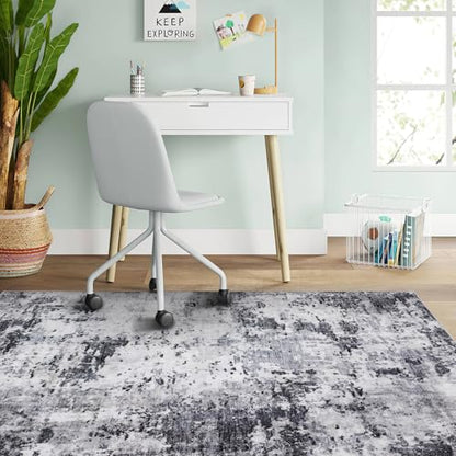 ROYHOME Modern Abstract 2x3 Area Rug Non Slip Non Shedding Low Pile Stain Resistant Rug for Entryway Kitchen Bedroom,Grey - color: Grey, size: 2' x 3' (Rectangular)