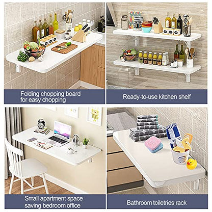 Laundry Folding Table, fold down table, Wall Mounted Folding Table, Folding Kitchen Table, laundry room folding station, Laundry Table Foldable With Bracket , Wall Shelf Computer Desks Workstations ( - color: White, size: 80*50cm/32*20in