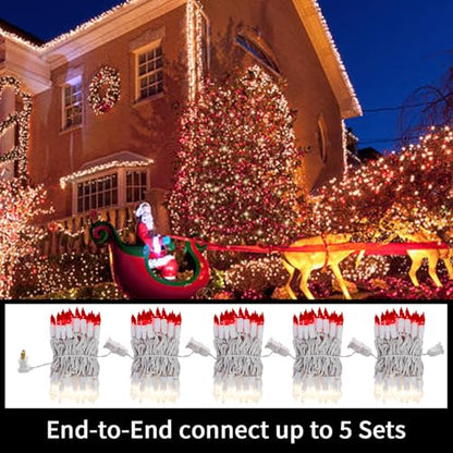 100 Count Red Clear Valentine Lights, Connectable 20ft Valentine Room Lights, Plug in Pink Christmas String Light Indoor Outdoor for Christmas Bedroom Valentines Party - color: Red and Clear-White Wire