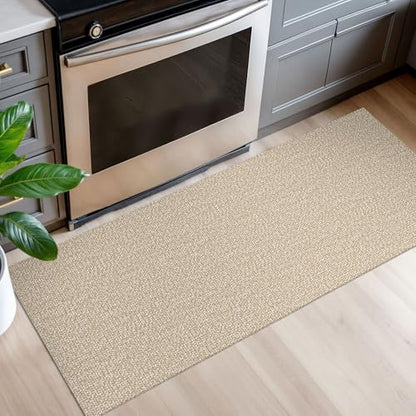Washable Runner Rug, Non Slip Entry Runner, 2x5 Ft, Sand/Beige | Washable Braided Runner Carpet, Non Slip Rubber Dot Backed, For Hallway, Kitchen, Entryway, Bedroom, Laundry Room, Foyer - color: Sand/Beige, size: 2' x 5' (Rectangular)