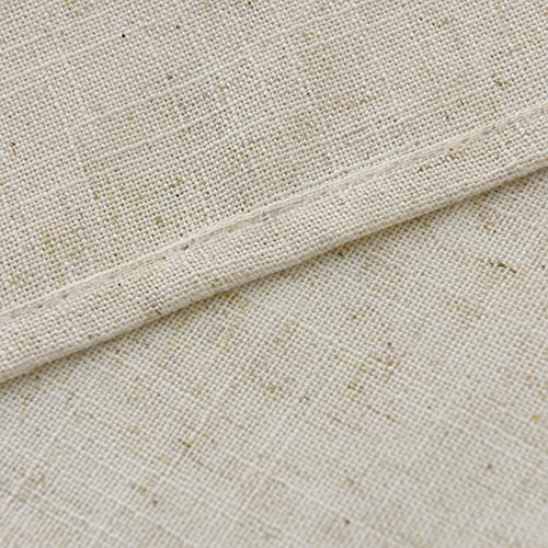 Valea Home Linen Kitchen Curtains 45 Inch Length Rustic Farmhouse Crude Short Cafe Curtains Rod Pocket Tiers for Small Window Bathroom Basement, Natural, 2 Panels - size: 26"W x 45"L (Pack of 2)