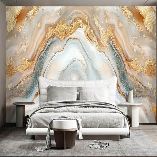 Golden Marble Peel and Stick Wallpaper Abstract wall murals for Bedroom Living Room - 85"x118" - color: W08, size: 85"x118"
