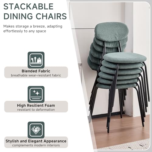 Stackable Guest Chairs Set of 4, Upholstered Waiting Room Chairs with Metal Legs for Reception, Breakroom, School, Meeting, Office - color: Green, size: Set of 4