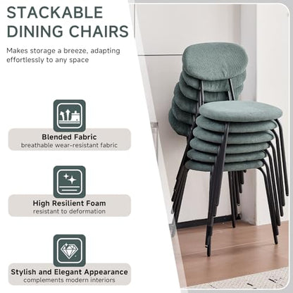 Stackable Guest Chairs Set of 12, Upholstered Waiting Room Chairs with Metal Legs for Reception, Breakroom, School, Meeting, Office - color: Green, size: Set of 12