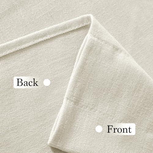 RYB HOME Cafe Curtains 24 inches Length, 2 Panels Kitchen Curtains and Valances Set Faux Linen Blended Shabby Privacy Protect Topper for Kitchen Living Room, Rod Pocket, Linen, W 26 x L 24 inch - color: H-linen, size: 26"W x 24"L (Pack of 2)